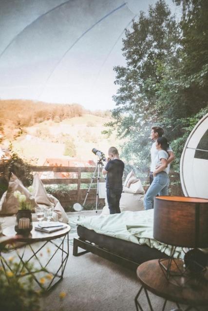 Living Timeless- Bubble Tent Elzach Inklusive Hot Tube Badefass- Schlafen Unterm Sternenhimmel Exterior foto